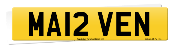 Registration number MA12 VEN